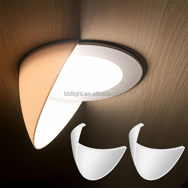 2 Pack 6 Inch Recessed Light Cover Easy Install Plastic Can Light Covers with 50% Translucent Half Shade Deflector