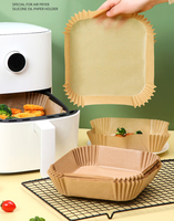 Friteuse parchemin Barbecue Boulette de cuisson à la vapeur Four à cire à utiliser 8 pouces carrés Moules à gâteaux Feuille de papier pour friteuse à air