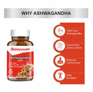 Baidyanath Ashwagandha Comprimé 60 Compter Supplément à forte demande pour un bon sommeil Disponible au prix de gros en Inde - Product Image 4