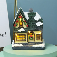 Décoration de maison miniature lumineuse durable, décorations de Noël, maison de neige en résine, cadeaux de Noël