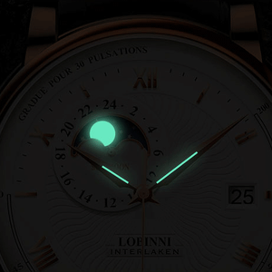 <span class=keywords><strong>Orologio</strong></span> da Polso Meccanico LOBINNI con Movimento Giapponese, Cardiofrequenzimetro, Lussuoso Modello 2020 in <span class=keywords><strong>Acciaio</strong></span> Inossidabile, Quadrante Rotondo da <span class=keywords><strong>Uomo</strong></span>, Cinturino 20cm - Product Image 5