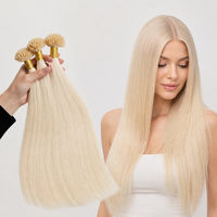 Extensions de cheveux humains Remy à pointe de kératine en forme d'escargot, pré-collées en U, double épaisseur, pointe plate, cheveux humains véritables, qualité salon, vierges, 100g