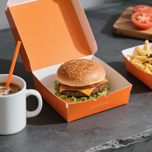 Scatola di Hamburger monouso per uso alimentare confezione personalizzata per imballaggio in carta per Hamburger confezione Fast Food - Product Image 2