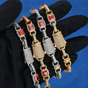 High End Bespoke Multicolor Moissanite Chain Necklace 925 Silver Hip Hop Bling Iced Out Jewelry VVS <b>Stones</b> Pass Tester - Product Image 6