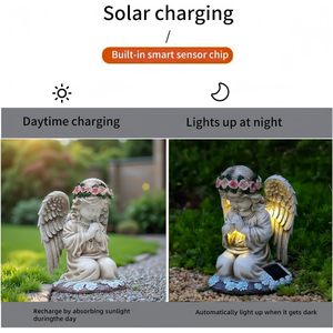 Aiyuolio Solar <b>Angel</b> Garden Statue with LED <b>Lights</b> Outdoor Figurines Decor Yard Patio Lawn Art Indoor/Outdoor Use - Product Image 4