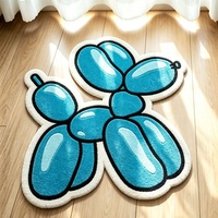 Tapis tufté fait main sur mesure, tapis en laine acrylique de qualité supérieure, tapis shaggy 3D en forme de chien ballon de dessin animé, de haute qualité pour la décoration intérieure