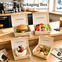Boîte à emporter personnalisée en gros, conteneur pour restauration rapide, emballage en papier pour frites et burgers, carton jetable résistant à la graisse