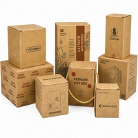 Boîte à fond automatique personnalisée, écologique, réutilisable, biodégradable, en carton ondulé kraft, à assemblage rapide, sans ruban adhésif, pour expédition