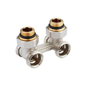 <span class=keywords><strong>HELERO</strong></span> HT 100-0466 Chapado en níquel tipo H latón válvula de pie latón Válvula de radiador para sistema de calefacción de piso - Product Image 1