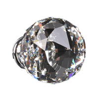 Poignée de meuble de luxe monotrou en verre cristal diamant armoire de cuisine tiroir bouton de traction