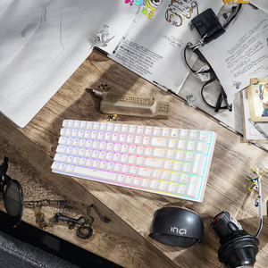รอยัล คลัดจ์ <span class=keywords><strong>RK100</strong></span> คีย์บอร์ดแบบกลไก-2.4Ghz ไร้สาย RGB แบ็คไลท์แบบตั้งโปรแกรมได้ขนาดเต็มอินเทอร์เฟซ USB-C ป้องกันการกดผิดพลาดสีแดง - Product Image 3