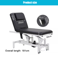 Table de massage électrique à moteur unique pour hôpital, lit de chiropratique avec coussin imperméable pour centre de réadaptation médicale