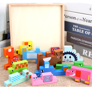 Puzzle 3D pour enfants, <span class=keywords><strong>Tetris</strong></span> russe, puzzle 3D d'animaux, jouet de construction sur planche - Product Image 6