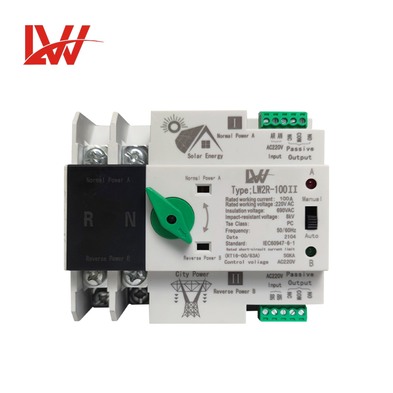Blue Handle ATS 100A 4P <strong>4</strong> <strong>Pole</strong> Electrical <strong>Automatic</strong> <strong>Transfer</strong> <strong>Switch</strong> Dual Power Manual Changeover Switching Controller