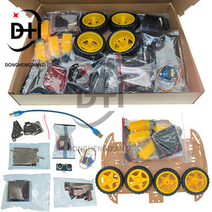 Kit de voiture électronique intelligente 4x4, châssis de voiture robot intelligente avec encodeur de vitesse et boîtier de batterie, kit DIY pour carte Arduino R3 - Product Image 6