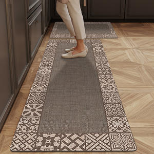 Alfombra de cocina vintage belga de lana, rectangular, con diseño geométrico, resistente a las manchas y antideslizante para la cocina. - Product Image 2