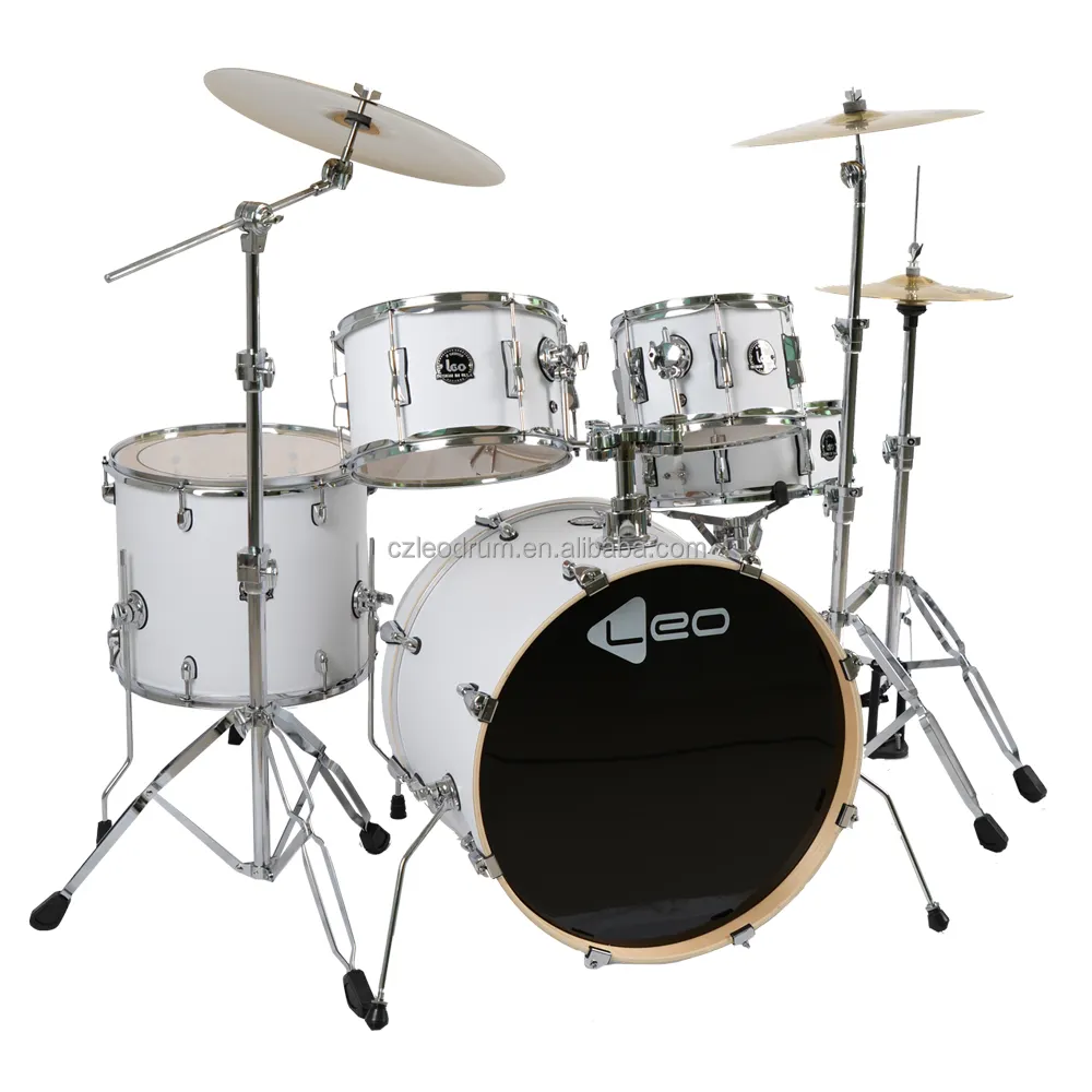 Conjunto de tambor de tambor com pratos, tambor de 5 peças, bastões, trono, kit de suporte de corda