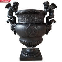 Statue vintage en Bronze pour enfant, art métallique, Vase classique en métal