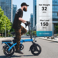 Vélo électrique pliable léger et intégré en alliage de magnésium et d'aluminium avec moteur avant pour les trajets urbains