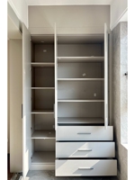 Armoire grise minimaliste avec tiroirs et rangements, armoire à vêtements pour chambre à coucher, OEM ODM