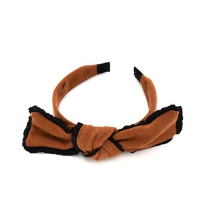 De moda <span class=keywords><strong>las</strong></span> <span class=keywords><strong>niñas</strong></span> arco Cruz nudo superior, Banda de la cabeza de algodón hecho a mano de plástico rojo <span class=keywords><strong>vino</strong></span> diadema - Product Image 6