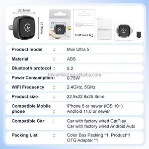 Portable Smart Mini Ai Box Carlinkit Ultra5 Usb Usbc Android Auto And Carplay System Wifi6 5.2Bt Fast Connect Car Play <b>Dongle</b> - Product Image 6
