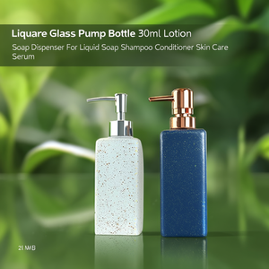Square Glass Pump Bottle 350ml Lotion <b>Soap</b> Dispenser For Liquid <b>Soap</b> Shampoo Conditioner Skin Care Serum - Product Image 3