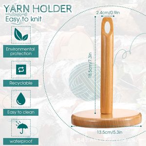 Soporte de madera para bobinas de hilo, marco de madera duradero para tejer, almacenamiento de hilo de coser, diseño moderno y sencillo - Product Image 4