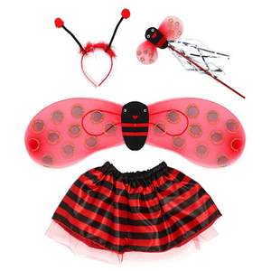 CM006 Conjunto <span class=keywords><strong>de</strong></span> Vestido <span class=keywords><strong>de</strong></span> Fiesta <span class=keywords><strong>de</strong></span> Halloween para Niños, Disfraz <span class=keywords><strong>de</strong></span> <span class=keywords><strong>Mariquita</strong></span> y Abeja, Falda Tutú, Diadema, Ala <span class=keywords><strong>de</strong></span> Hada, Disfraz <span class=keywords><strong>de</strong></span> Halloween para Niñas - Product Image 5