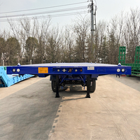 Semi-remorque à plateau à suspension pneumatique à 4 essieux, robuste, en acier haute résistance, pour le transport de marchandises