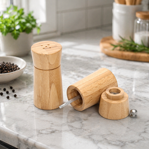 Ensemble de moulin à épices et de <span class=keywords><strong>salière</strong></span> en bambou miniature en gros pour la maison et les restaurants - Product Image 2