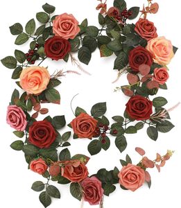 Guirlande de roses artificielles en terre cuite de 1,5 m, couleur orange brûlé, pour <span class=keywords><strong>arche</strong></span> de mariage et de fête, centres de table - Product Image 1