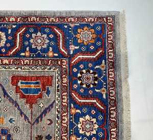 Tapis Oushak Turc Bleu Moderne Fait à la Main Laine Organique Taille Personnalisée (8'0 \ "x 9'9 \"). Résumé pour l'exercice Pique-nique Salon - Product Image 4