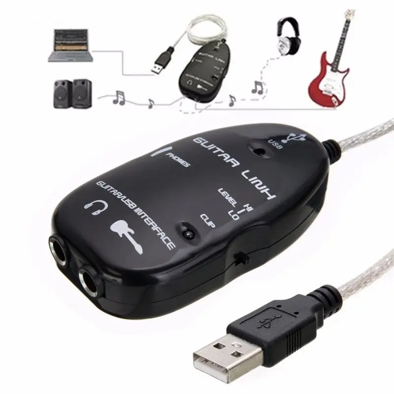 Guitar Connectors USB to guitar audio Connector USB Guitar Link Cable For PC Recording CD