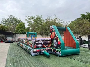 Caliente doble inflado tierra impresión nuevo campo de fútbol inflable jabón juegos de fútbol inflable agua cancha de fútbol para la venta - Product Image 4