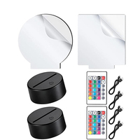 Lampe LED Nuit 3D Base Commande Tactile Affichage LED 16 Couleurs Blanc Chaud Illusion 3D Décoration Noël ABS