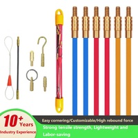 SHUOQI Pengait Kabel Dinding Multifungsi untuk Pemasangan Kabel Arus Lemah, Penarik Kabel Fiberglass untuk Kelistrikan dan Keamanan 1M