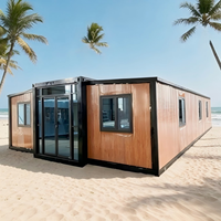 Maison conteneur modulaire extensible à double aile de 30 pieds, 2 ou 3 chambres, préfabriquée et pliable, idéale pour hôtel - Grande Vente