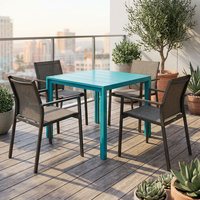 Tables de jardin en aluminium anti-rouille, sur mesure, carrées, pour restaurants, cafés, jardins, villas, terrasses