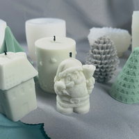 YS 3D Weihnachts baum Weihnachts mann Kerzen formen Handwerk Silikon form Kuchen Dekoration Herstellung Kerze DIY handgemachte Seife Lotion Bar