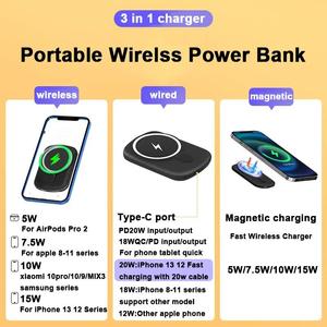 Batería magnética de 10000mAh, cargador portátil inalámbrico de 20W y USB-C para <span class=keywords><strong>iPhone</strong></span> 16/15/14/14 Pro / 14 Pro Max <span class=keywords><strong>13</strong></span>/12 Series - Product Image 5