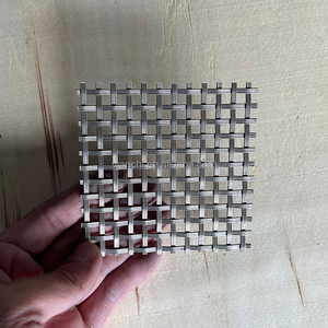 Grille décorative en <span class=keywords><strong>fil</strong></span> métallique à sertissage unique, en acier inoxydable, revêtement <span class=keywords><strong>mural</strong></span> en maille métallique, maille décorative plate, découpe incluse - Product Image 3