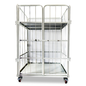 Customized Heavy Duty 4 ruote pieghevole gabbia di stoccaggio in acciaio contenitore Cargo & Storage attrezzature - Product Image 1