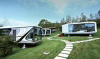 Capsule spatiale de luxe préfabriquée de 40 pieds |   Resort de glamping et Airbnb prêt à l'emploi |   Maison intelligente + Climatiseur Midea + Verre LOW-E