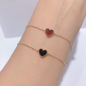 Joyería Fina de Oro Real de 18k, Pulsera de Oro Puro de 18k con Colgante en Forma de Corazón, Simple y Lujosa, Venta al por Mayor para Mujer - Product Image 2