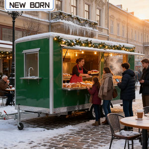 Передвижной киоск для продажи еды, складная тележка для еды на колесах, фуд-трейлер - Product Image 1