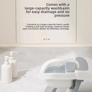 Chaise pliante en plastique pour le bain des bébés et des tout-petits, siège inclinable pour le lavage des cheveux, ensemble de bain pour nouveau-nés - Product Image 2