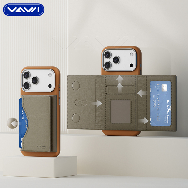 VAWI W025 Exclusive Design Leather Wallet for iPhone Magnetic Leather Phone Card Holder Wallet Leather Wallet for Men and Women