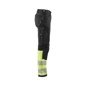 BLAKLADER - 119316429933C64 Hi-Vis 4-way-stretch <b>trousers</b> without nail pockets <b>Black</b>/Yellow - EAN 7330509842362 HI-VIS <b>WORKWEAR</b> - Product Image 4
