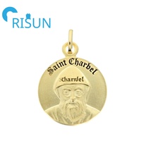 Collier pendentif médaille Saint Charbel personnalisé en usine, médailles religieuses sur mesure